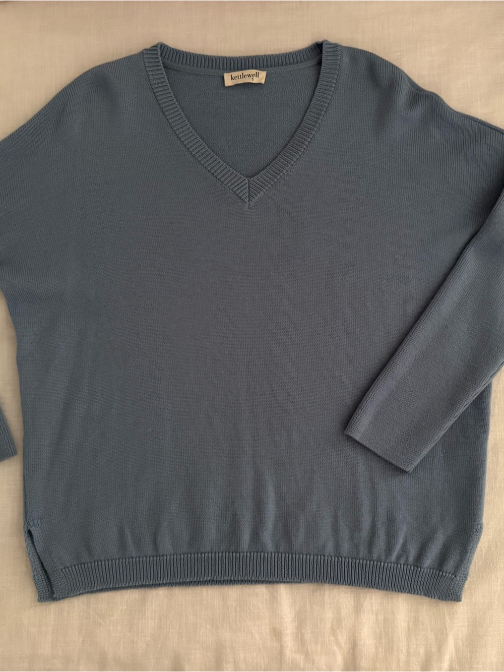 KETTLEWELL Evie Sweater 100% Merino Wool Dusty Blue